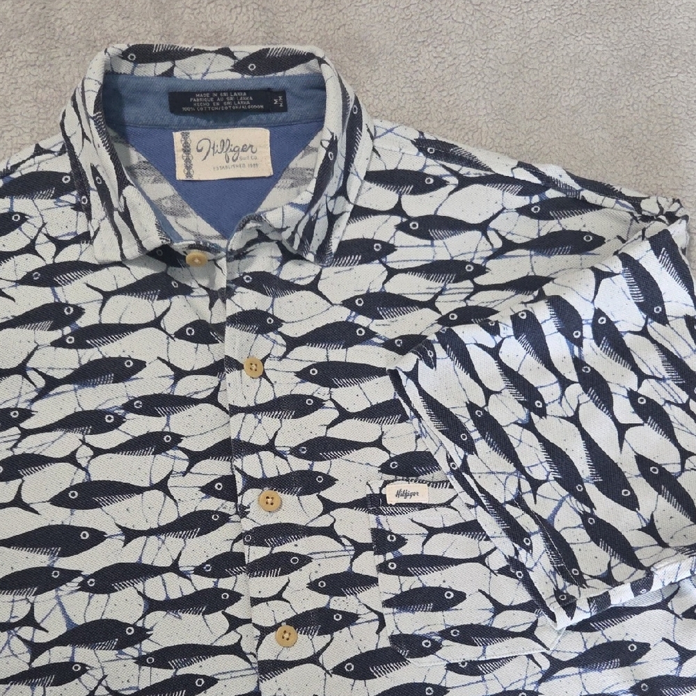 Hilfiger Navy Fish Pattern Casual Shirt